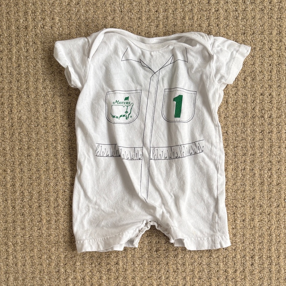 Masters White and Green Kids One-Piece Romper
